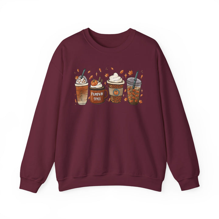 Halloween Coffee Types Maroon Sweatshirt