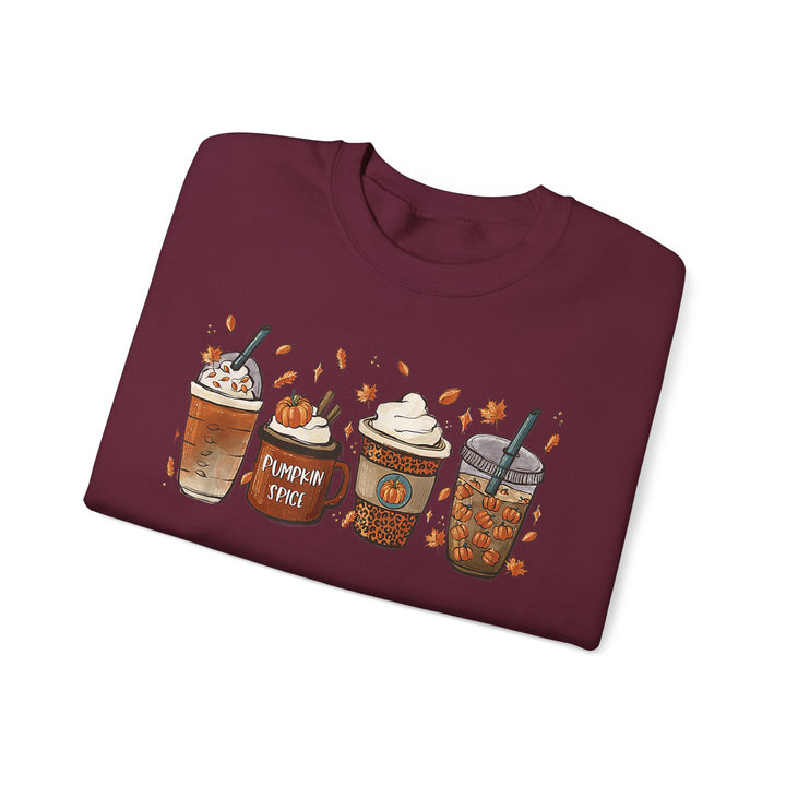 Halloween Coffee Types Maroon Sweatshirt