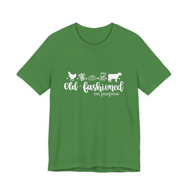 Old Fashioned On Purpose Homesteading Icons Tee | Vintage Farm Life Shirt | Simple Living T-Shirt for Women