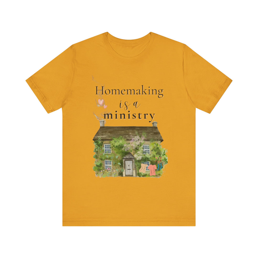 Homemaking Is a Ministry Tee | Watercolor Cozy Home Graphic T-Shirt | Faith-Based Encouragement Shirt for Women