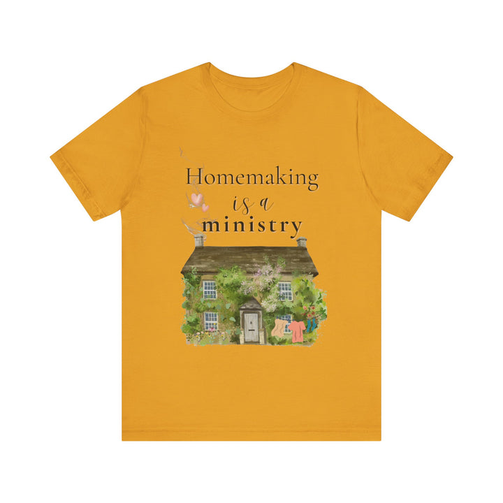 Homemaking Is a Ministry Tee | Watercolor Cozy Home Graphic T-Shirt | Faith-Based Encouragement Shirt for Women