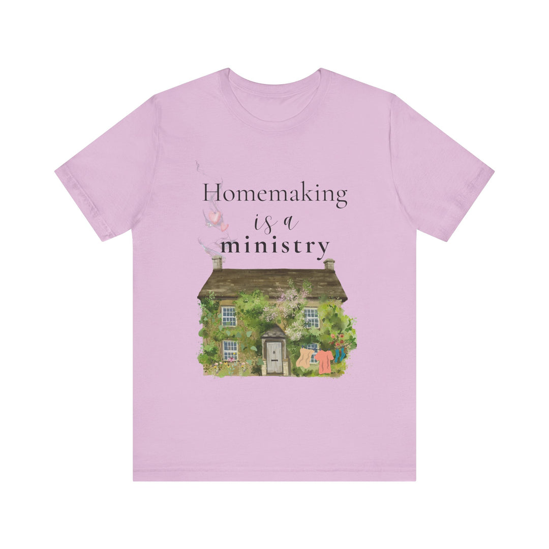 Homemaking Is a Ministry Tee | Watercolor Cozy Home Graphic T-Shirt | Faith-Based Encouragement Shirt for Women