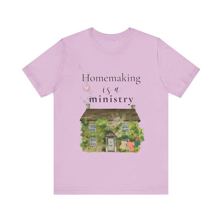 Homemaking Is a Ministry Tee | Watercolor Cozy Home Graphic T-Shirt | Faith-Based Encouragement Shirt for Women