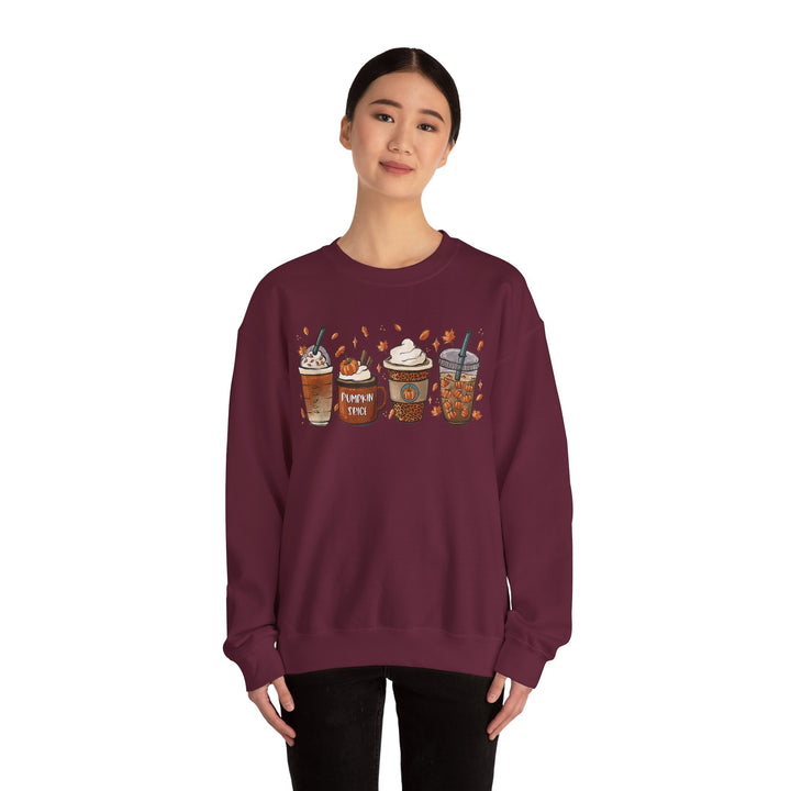 Halloween Coffee Types Maroon Sweatshirt