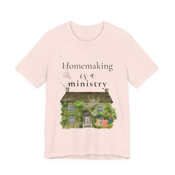 Homemaking Is a Ministry Tee | Watercolor Cozy Home Graphic T-Shirt | Faith-Based Encouragement Shirt for Women