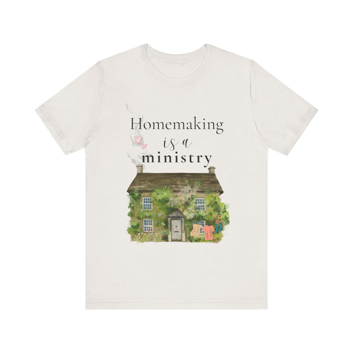 Homemaking Is a Ministry Tee | Watercolor Cozy Home Graphic T-Shirt | Faith-Based Encouragement Shirt for Women