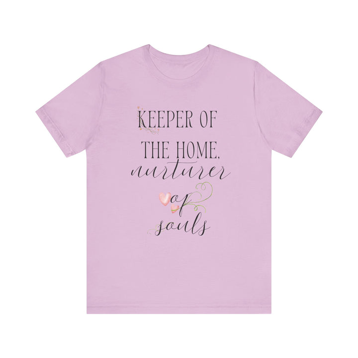 Keeper of the Home, Nurturer of Souls Tee | Watercolor Hearts Homemaker Graphic T-Shirt | Faith-Filled Encouragement Shirt for Women