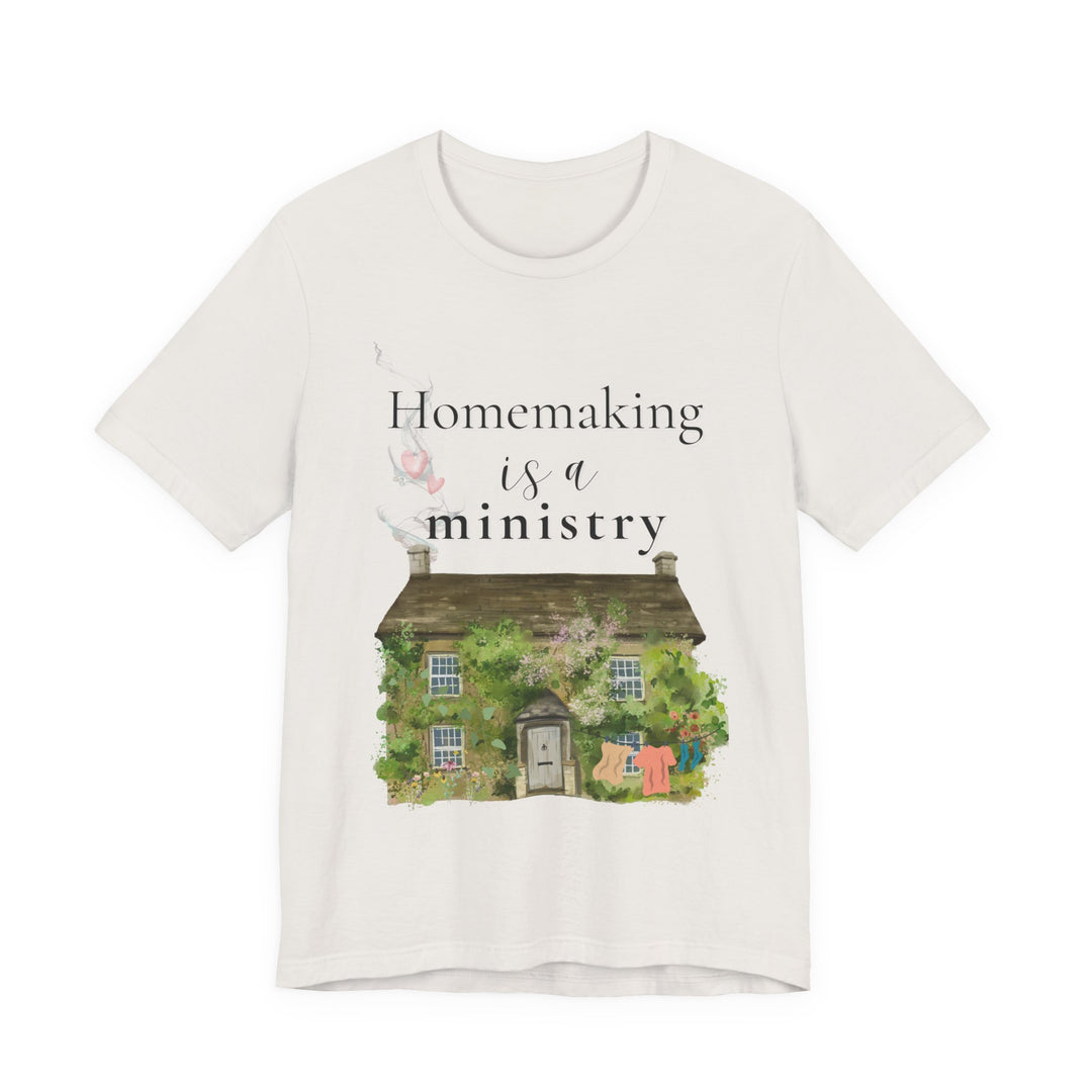 Homemaking Is a Ministry Tee | Watercolor Cozy Home Graphic T-Shirt | Faith-Based Encouragement Shirt for Women