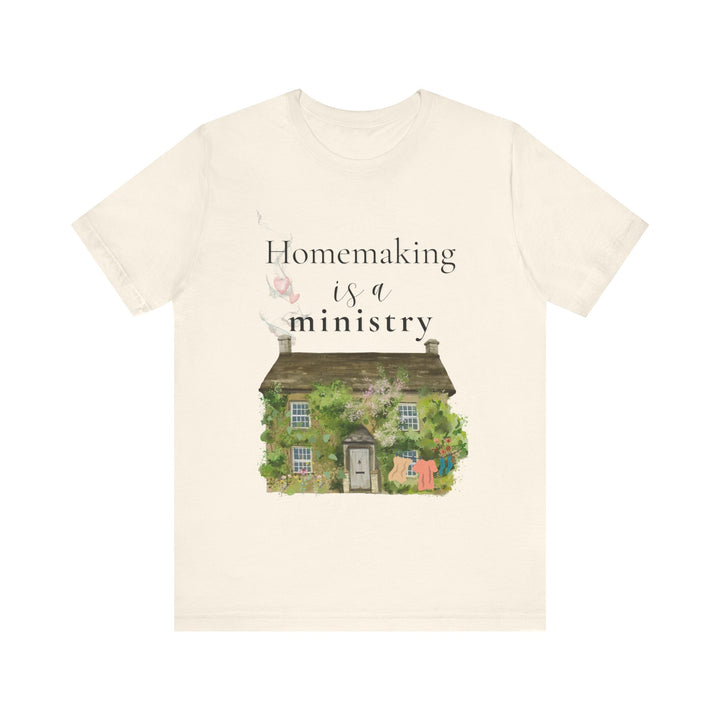 Homemaking Is a Ministry Tee | Watercolor Cozy Home Graphic T-Shirt | Faith-Based Encouragement Shirt for Women