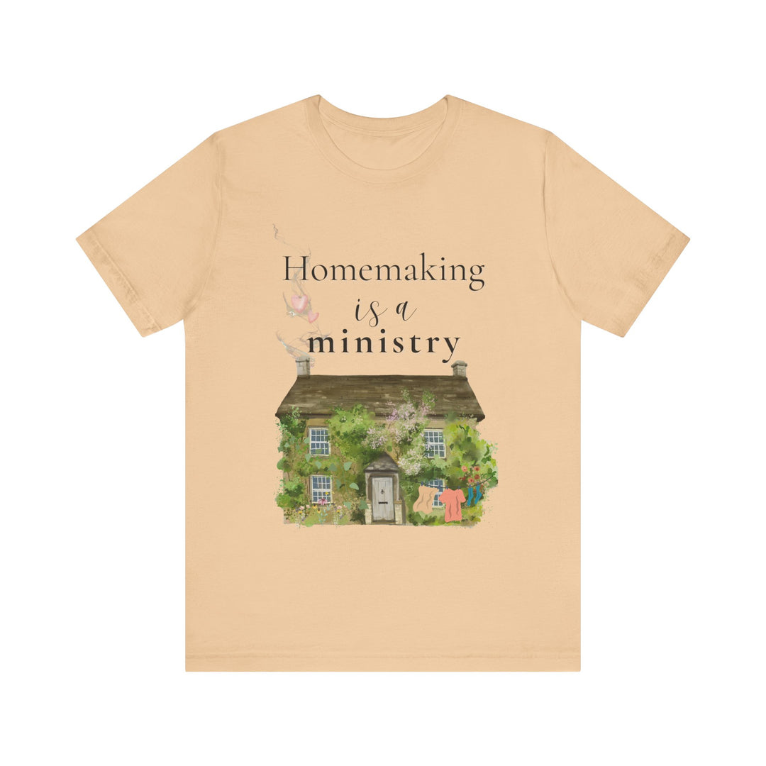 Homemaking Is a Ministry Tee | Watercolor Cozy Home Graphic T-Shirt | Faith-Based Encouragement Shirt for Women