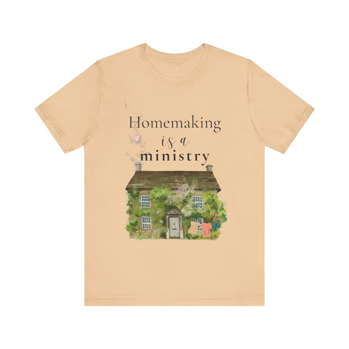Homemaking Is a Ministry Tee | Watercolor Cozy Home Graphic T-Shirt | Faith-Based Encouragement Shirt for Women