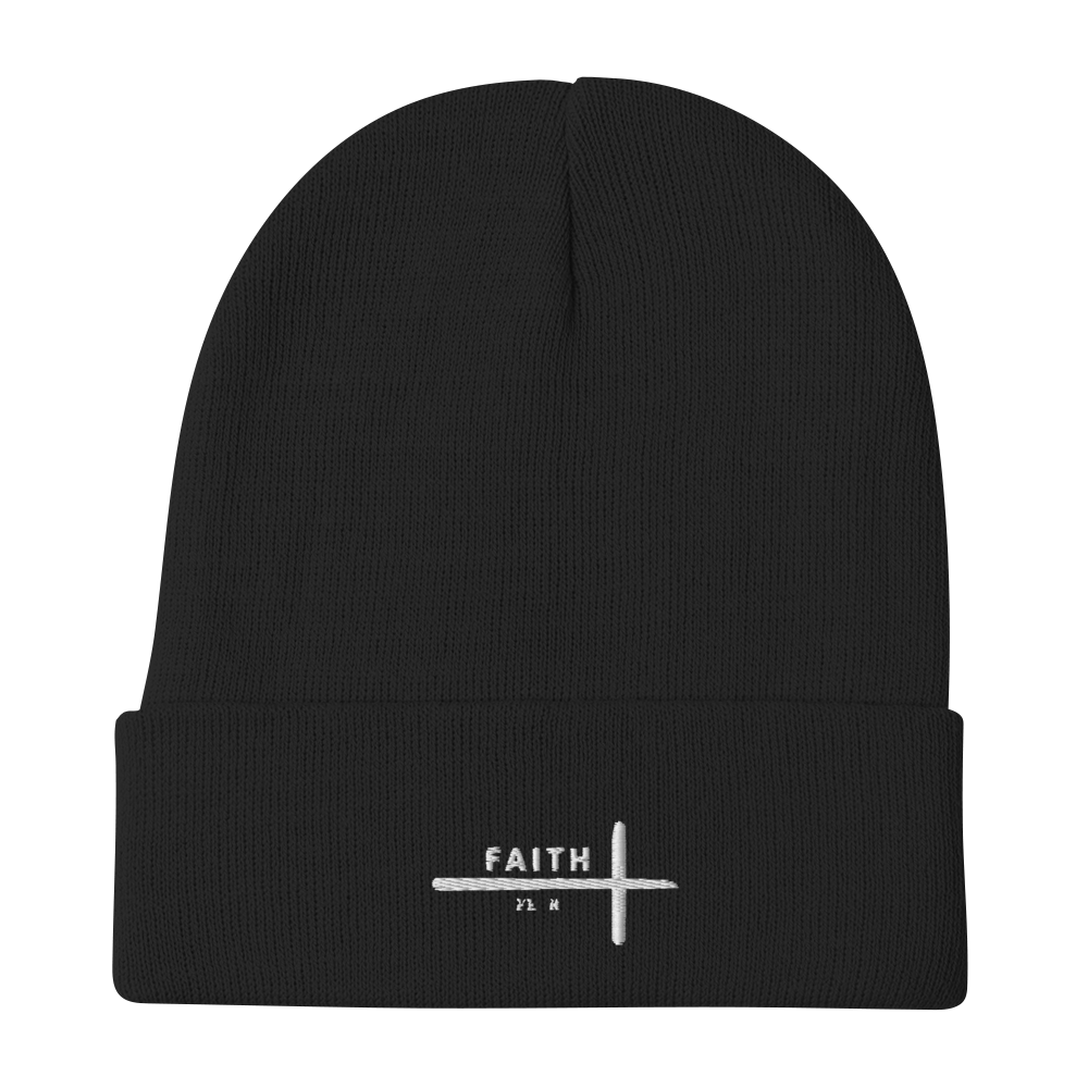 "Faith Over Fear" embroidered beanie