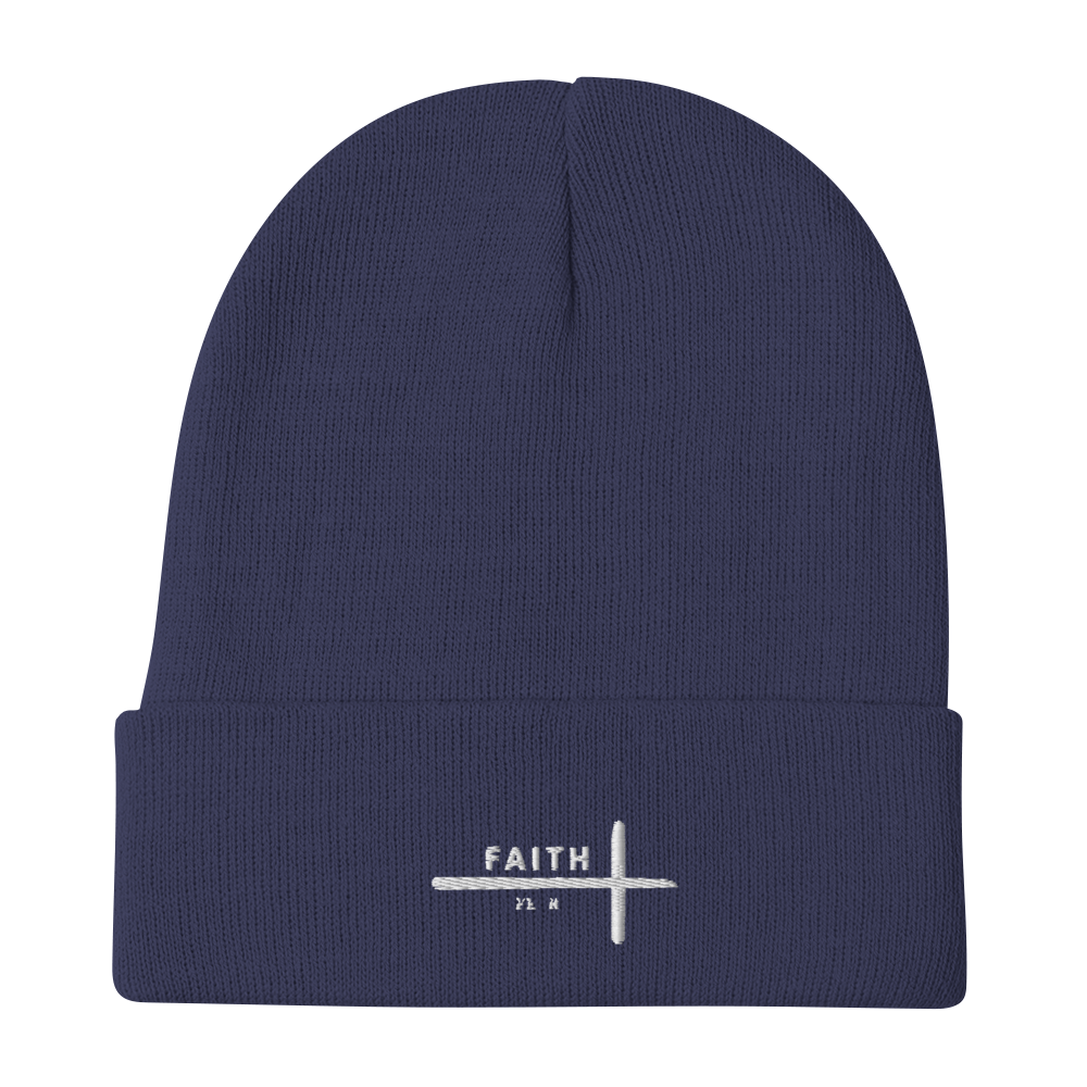 "Faith Over Fear" embroidered beanie