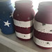 SALE!!  Vintage and Rustic hand-painted stars and stripes mason jar candle holder